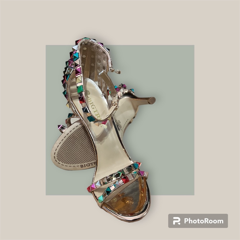 Multicolored studded heels - Picture 3 of 6
